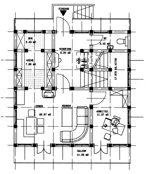 Einfamilienhaus im Landhausstil, Erdgeschoss
