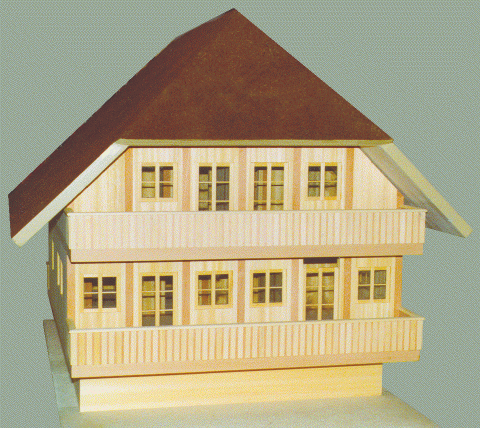 Einfamilienhaus im Landhausstil, Modell, Sdbalkonseite