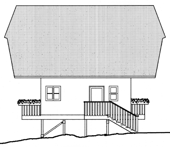 Rustikales Single-Haus mit innovativem Bausystem, Ostseite