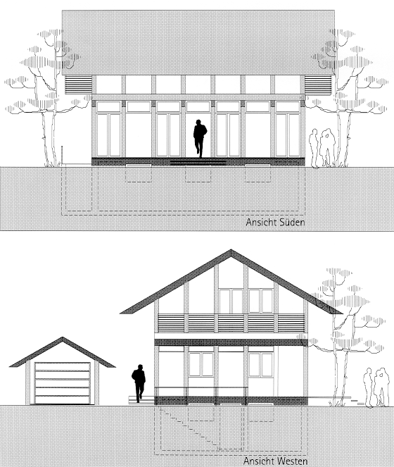 Ansicht S�den + Westen Haus 115 qm