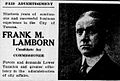 Frank M. Lamborn political advertisement (1910).jpg
