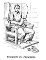 A mentally ill patient in a straight jacket and strapped into Wellcome L0014222.jpg