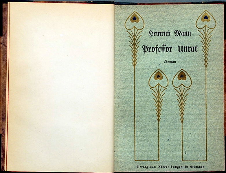 File:Professor Unrat, von Heinrich Mann (Deckblatt der Original-Broschur des Erstdruckes).jpg