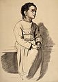 A woman diagnosed as suffering from melancholia. Lithograph, Wellcome L0026692.jpg