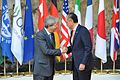 G7 Taormina Paolo Gentiloni Jim Yong Kim handshake 2017-05-27.jpg